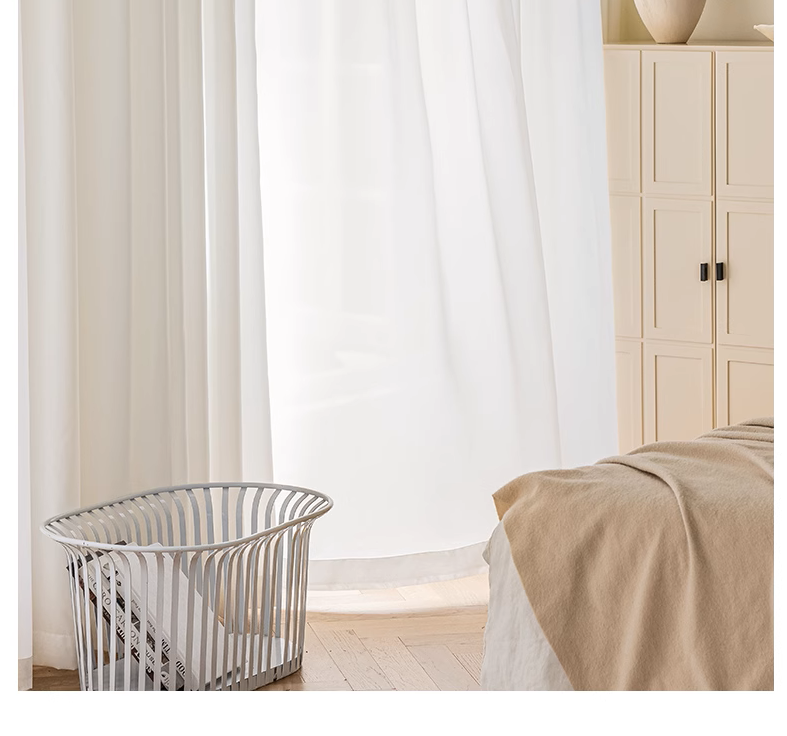 YOH White Curtains Sheer - Linen Texture Sheer Window Covering, Light & Airy Translucent Panels for Bedroom Living Room Patio Glass Door, 52 inch Width x 95 inch Length, Set of 2