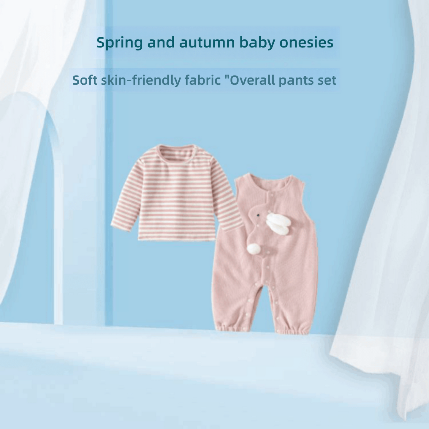ST. BRIDGE Baby clothes - fall wear. Infants' one-piece clothing. Cute and adorable outfits for babies for outings. Belted pants set for spring, autumn and summer. Crawling suits.