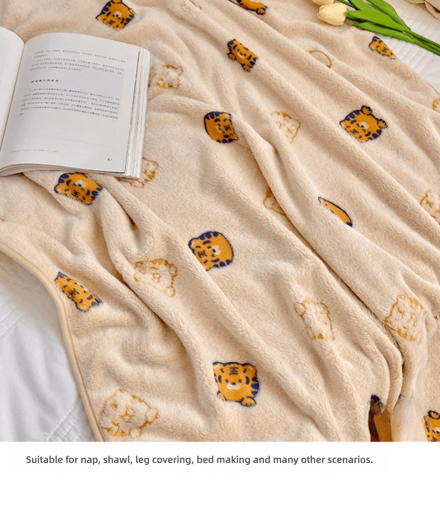 YOH Flannel office nap blanket dormitory sofa air conditioner blanket insulation blanket casual blanket