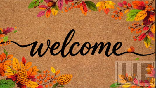Fall leaves welcome