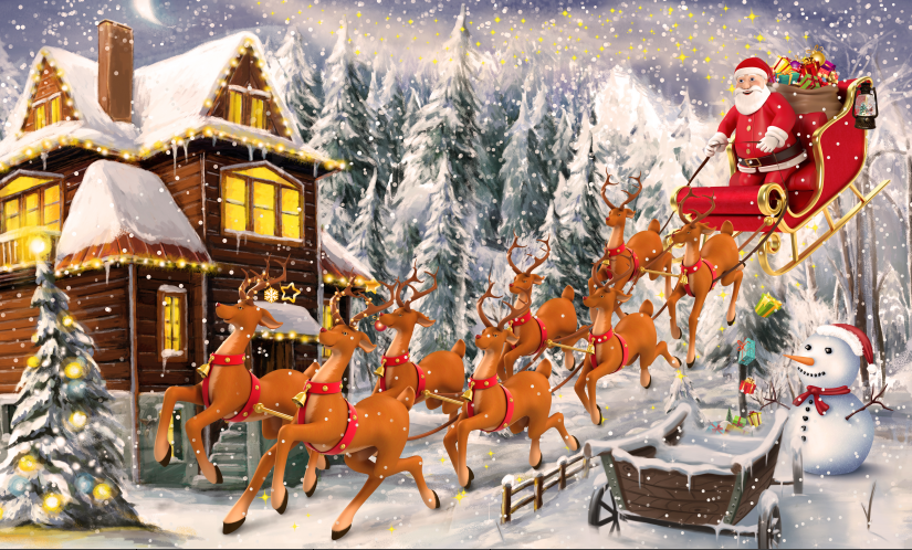 The deer Santa Claus