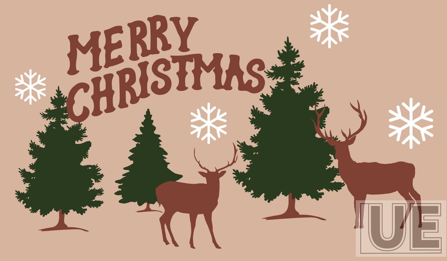 Christmas trees and deer