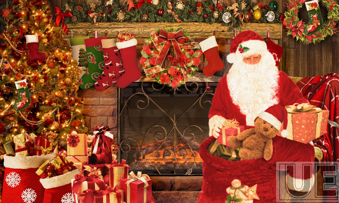 Fireplace Santa