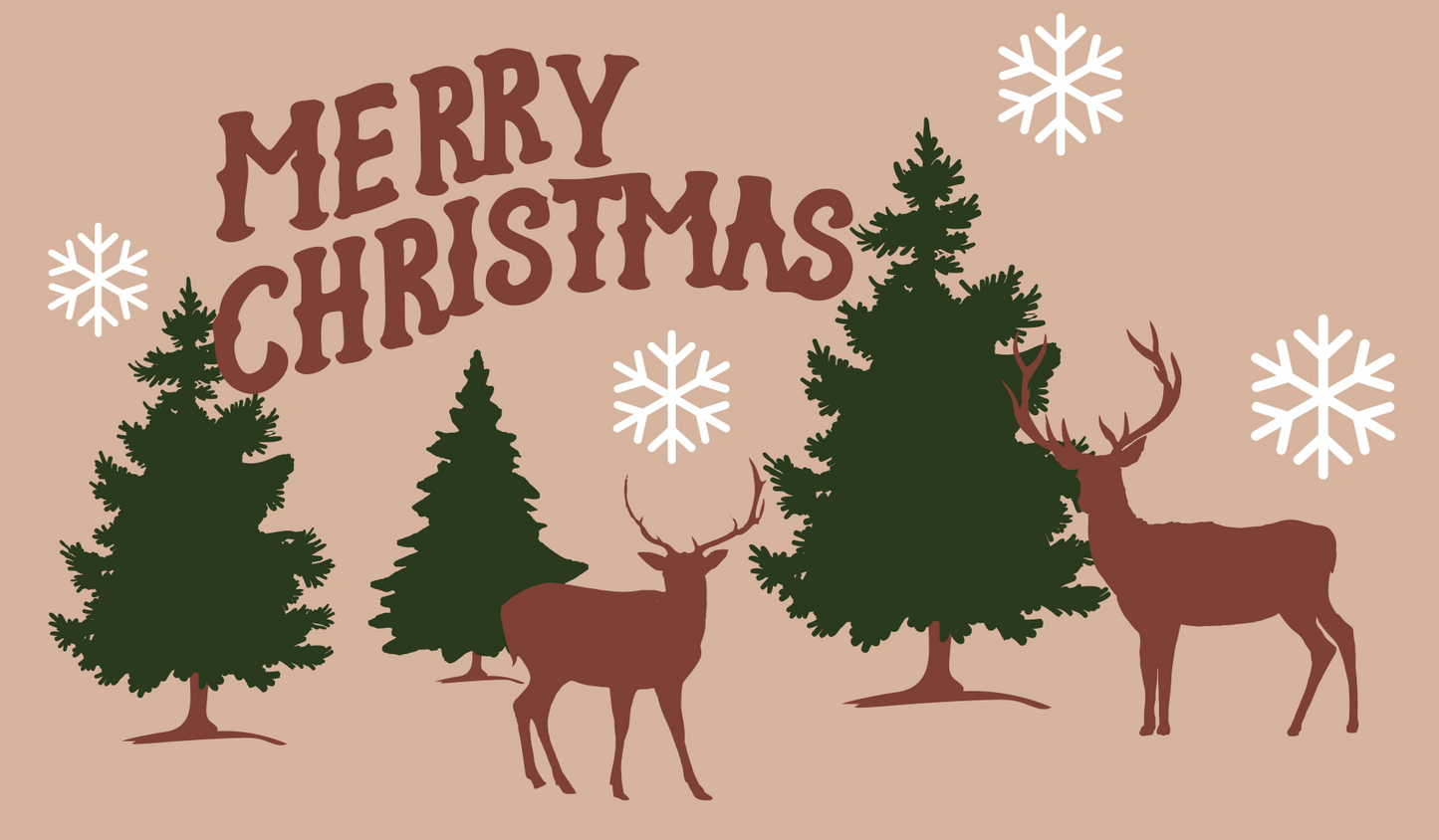 Christmas trees and deer