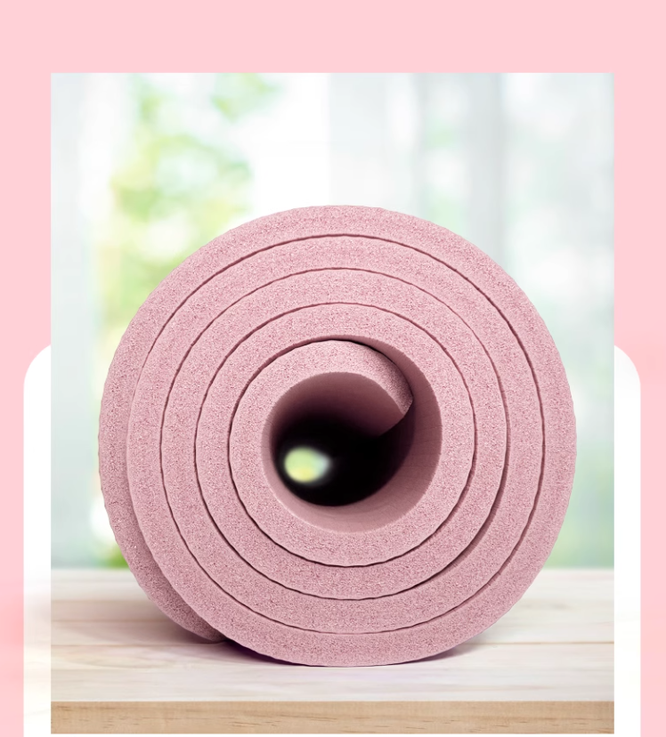 Vasofe Non‑Slip Yoga Mat, 72" x 24" Exercise Mat, High Density Anti‑Tear Workout Mat for Yoga Pilates Fitness Home Gym, Pink