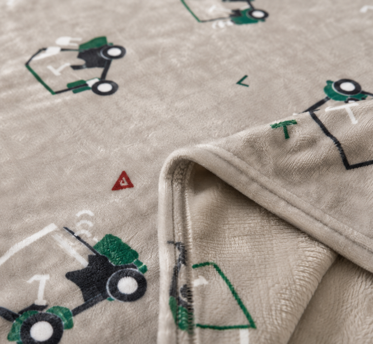 Terrug Soft Baby Blanket, Cute Cartoon Little Truck Print Toddler Throw Blanket, Cozy Lightweight Kids Play Blanket for Boys, Nursery Crib Stroller Blanket for All Seasons