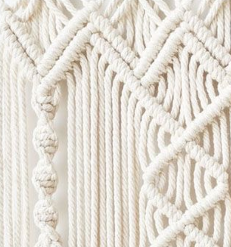 Terrug Macrame Wall Hanging, Boho Woven Tapestry with Tassels, Handmade Cotton Wall Art Decor for Bedroom Living Room Apartment Nursery, Beige Bohemian Home Decoration