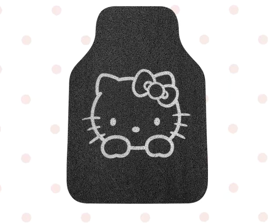 Goideal  Single Car Floor Mat, Cute Cartoon Cat Outline Wire Loop Auto Foot Mat, Universal Fit Non-Slip Car Interior Rug, Dirt & Water Trapping Car Floor Liner for Car Truck SUV