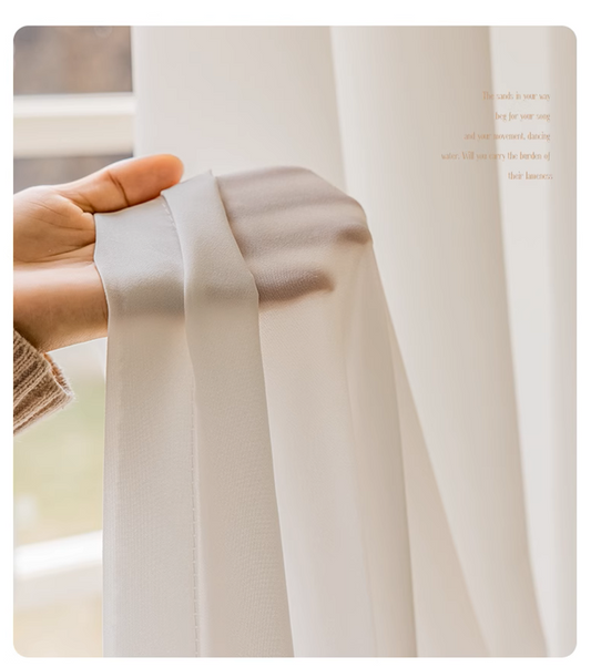 YOH  White Curtains Sheer - Linen Texture Sheer Window Covering, Light & Airy Translucent Panels for Bedroom Living Room Patio Glass Door, 52 inch Width x 95 inch Length, Set of 2
