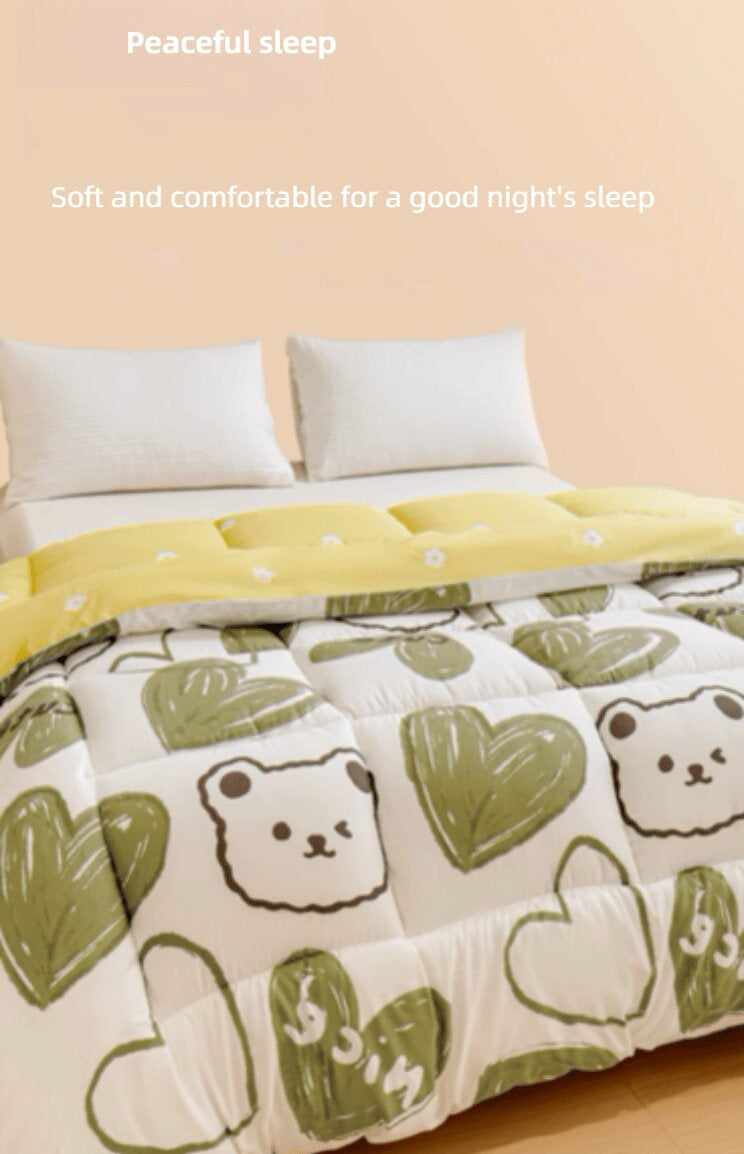 YOH  Winter quilt with extra thickness for warmth, all-season cotton quilt, spring and autumn quilt core, summer cool quilt, single-person student dormitory bedding, autumn quilt 128"L x 120"W.