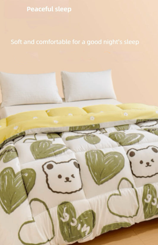 YOH  Winter quilt with extra thickness for warmth, all-season cotton quilt, spring and autumn quilt core, summer cool quilt, single-person student dormitory bedding, autumn quilt 128"L x 120"W.