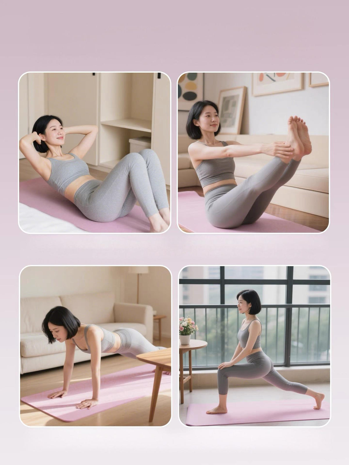 Goideal  Dreamy Purple TPE Yoga Mat 80×185cm, 6mm Extra Thick Double Sided Non Slip Exercise Mat, Eco Friendly Large Workout Mat for Yoga, Pilates, Home Gym Fitness
