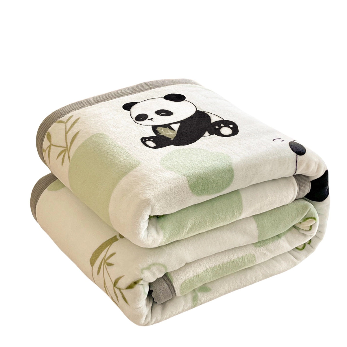 DETUM  Cute Panda Garden Checkerboard Milk Fleece Throw Blanket, Double Sided Soft Flannel Blanket, Cozy Lightweight Bed Blanket for Sofa Bedroom