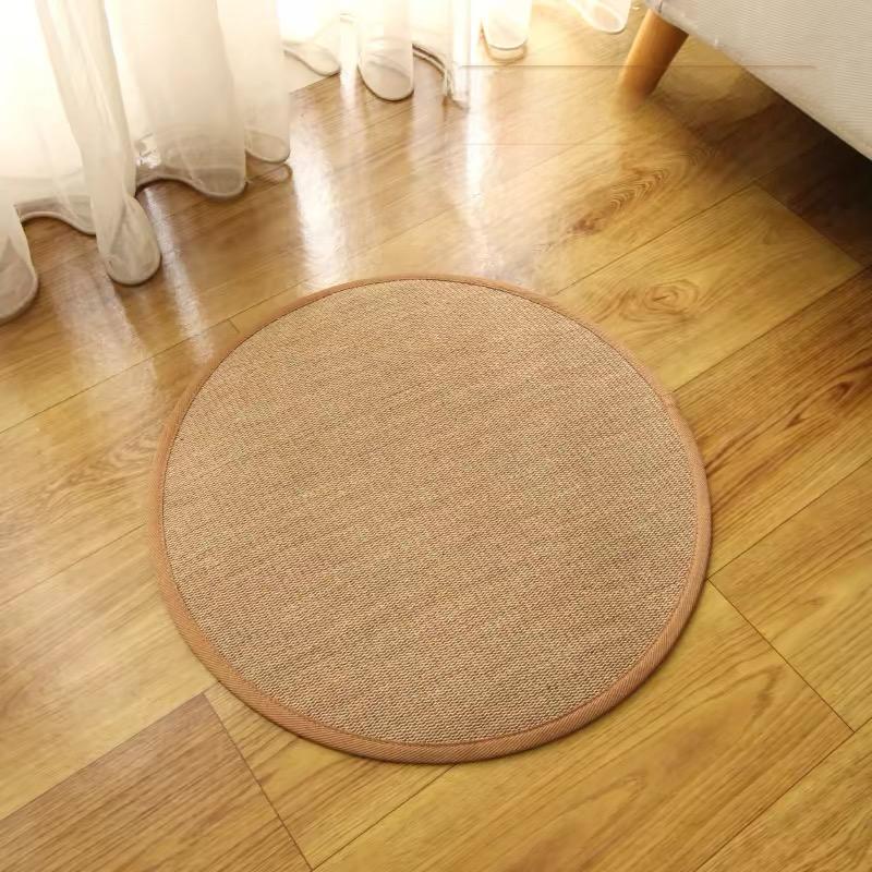DETUM  Round Jute Cat Scratcher Mat, Non-Slip Natural Woven Jute Cat Scratch Pad, Durable Cat Nail Grinding Mat for Indoor Cats, Furniture Protection Cat Scratching Rug