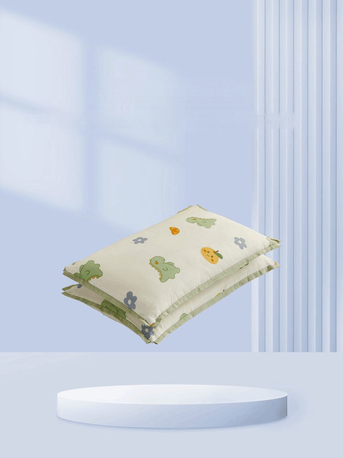 Foxmas Kids Pillowcase 12×20 Inch, Cartoon Dinosaur Fruit Print Toddler Pillow Cover, Soft Breathable Zipper‑Closure Pillow Protector for Boys Girls