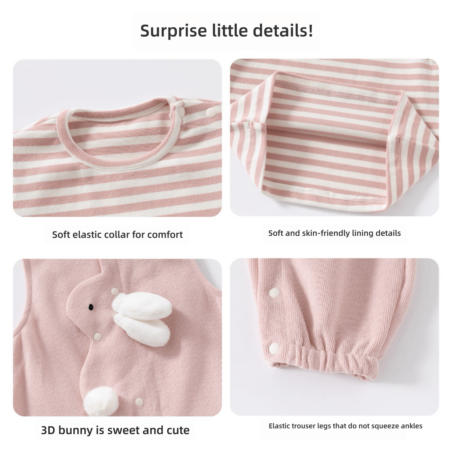 ST. BRIDGE  Baby clothes - fall wear. Infants' one-piece clothing. Cute and adorable outfits for babies for outings. Belted pants set for spring, autumn and summer. Crawling suits.