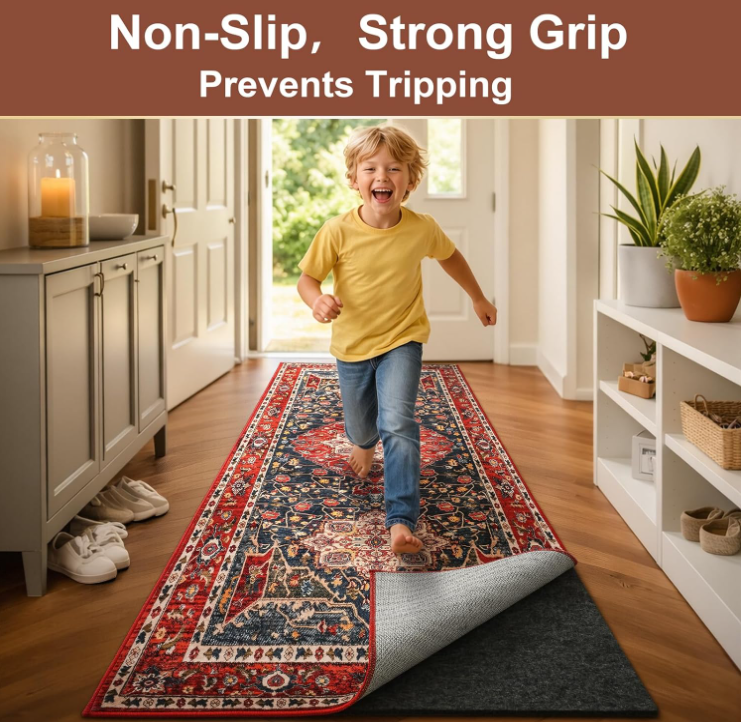 Terrug Non Slip Rug Pad 1/4 inch Thick Felt and Silicone Backing, Dual Surface Cushion Rug Gripper for Hardwood Floors, Carpet Liner Keep Rugs in Place, Anti Skid Mat for Under Area Rug
