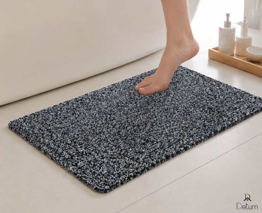D DETUM Non-Slip Bathtub Mat, 16x24 Inch, Shower Mats for Bath Tub, PVC Loofah Bathroom Mats for Wet Areas, Quick Drying Foot Scrubber Mat