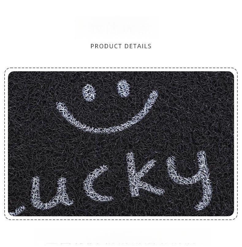 Wondo Lucky Smile Car Floor Mat, Universal Fit Front Car Foot Mat, Anti-Slip Waterproof Wire Loop Auto Floor Liner, Black Single Piece Vehicle Carpet for Cars Trucks SUV