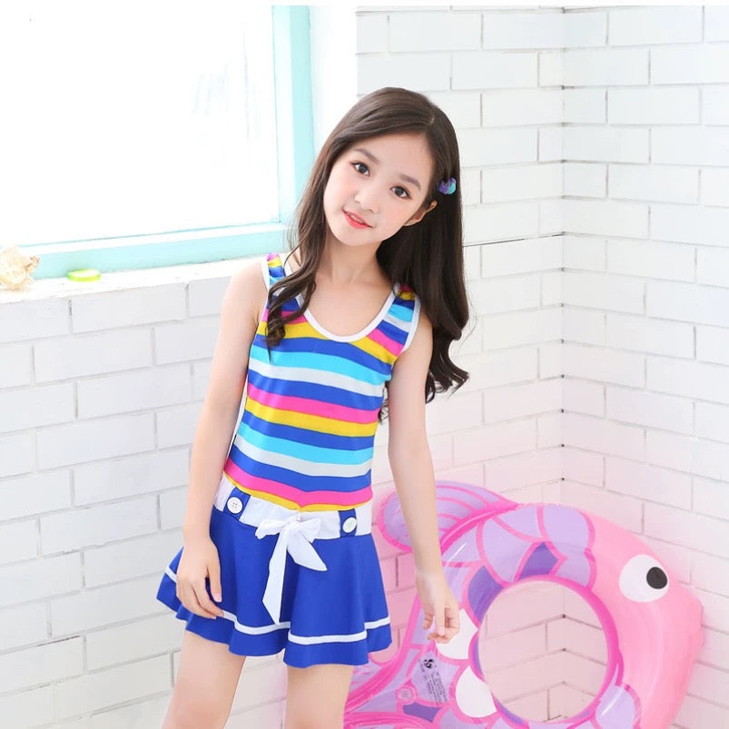 ST. BRIDGE  Children's swimsuit, girls' stylish, small, medium, and large children's one-piece cute swimsuit, summer swimsuit