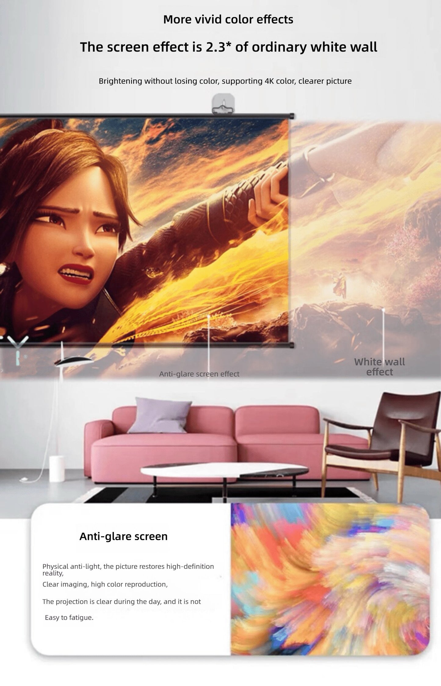 ST. BRIDGE Projection screen 120 inches - Indoor and outdoor projection screens for movies or office presentations
