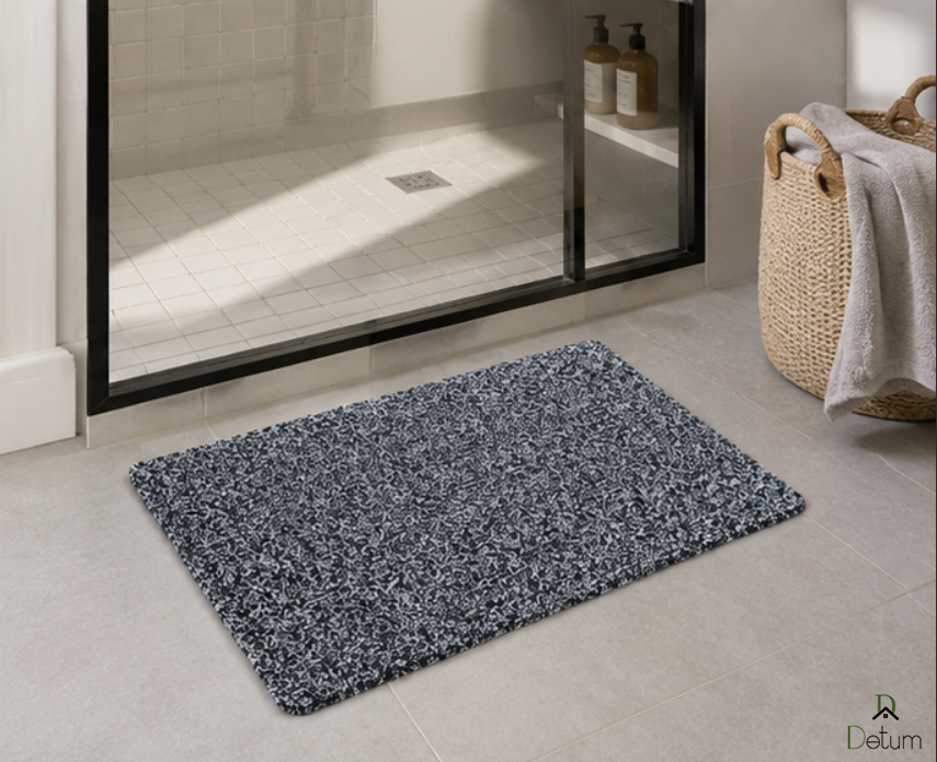 D DETUM Non-Slip Bathtub Mat, 16x24 Inch, Shower Mats for Bath Tub, PVC Loofah Bathroom Mats for Wet Areas, Quick Drying Foot Scrubber Mat