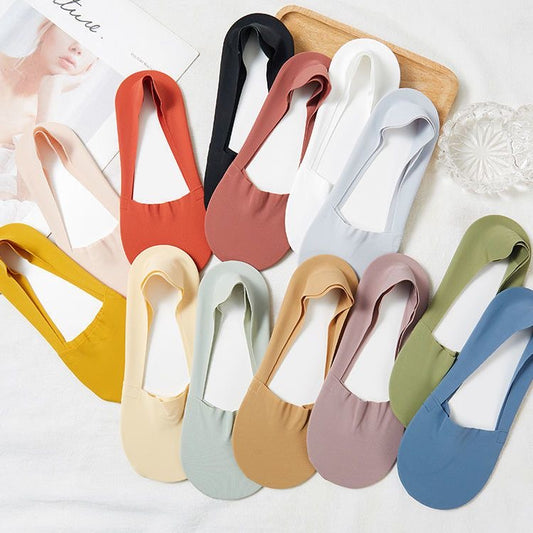 ST. BRIDGE  Thin No Show Socks (Women 5-12) 7 Pairs, Made of Ice Silk Surface on the Surface & Cotton on the Bottom