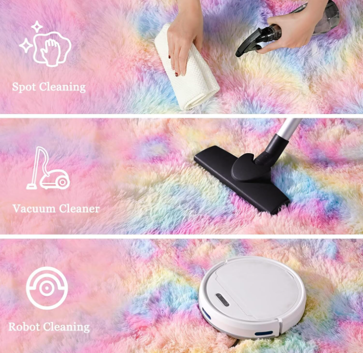 Goideal Washable, Non-Slip Area Rug, Soft Rainbow Area Rug for Girl's Room, Children's Play mat, Baby Girl Bedroom Nursery Home Bedroom, 2ft x 3ft Tie-Dyed Rainbow