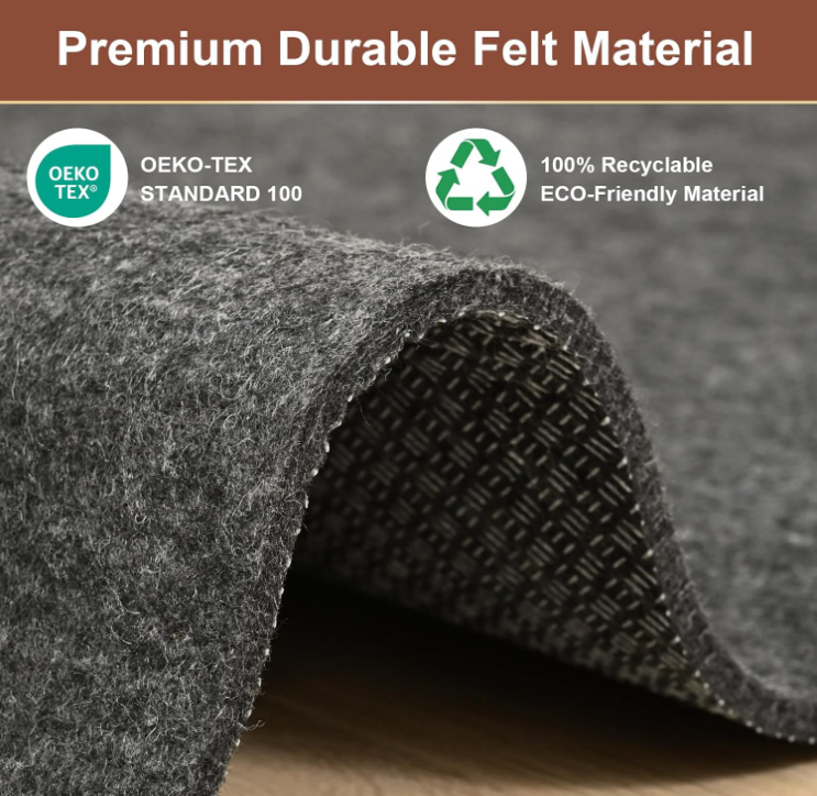 Rostyle Non Slip Rug Pad 1/4 inch Thick Felt and Silicone Backing, Dual Surface Cushion Rug Gripper for Hardwood Floors, Carpet Liner Keep Rugs in Place, Anti Skid Mat for Under Area Rug