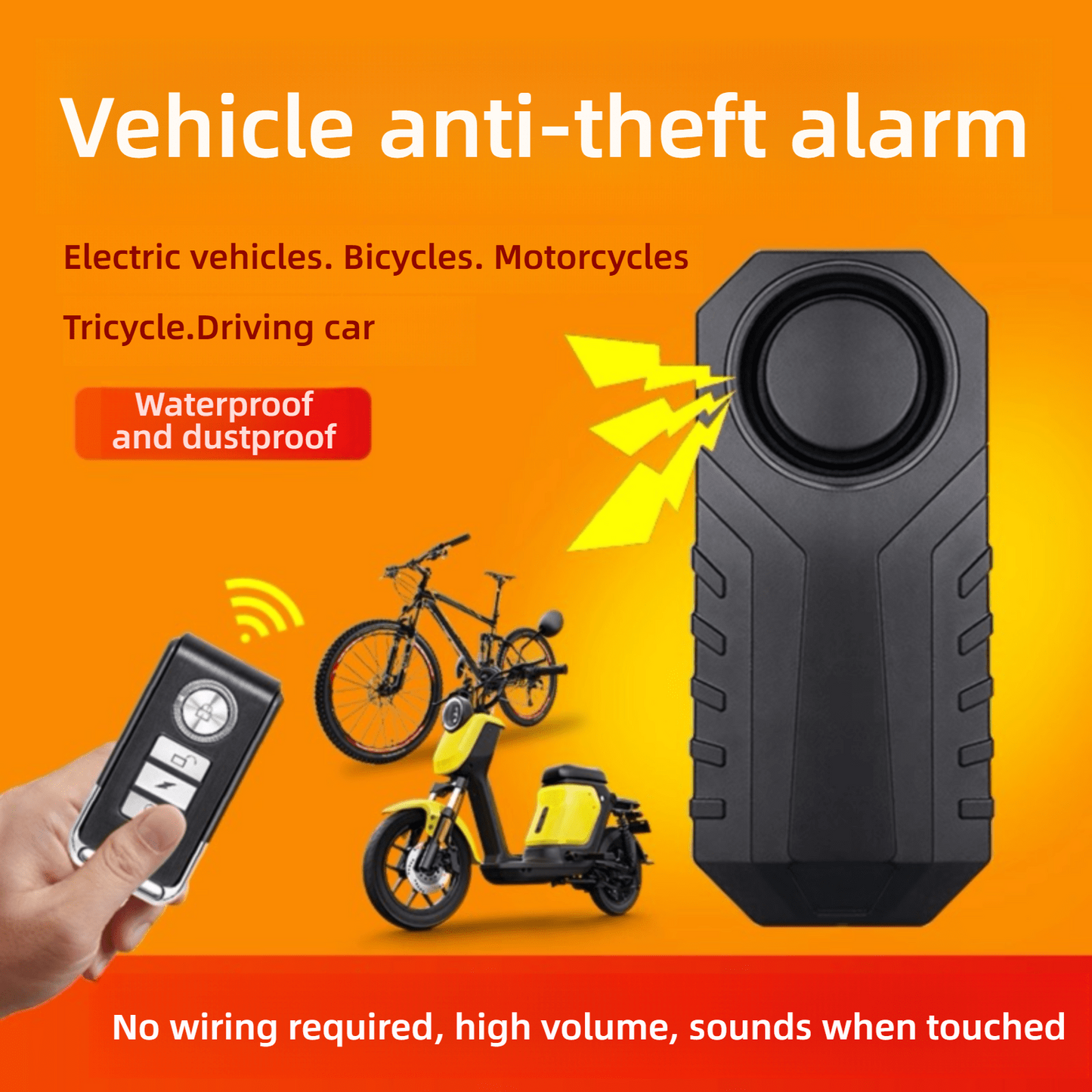 ST. BRIDGE 113dB Bike Alarm Catalytic Converter Alarm Wireless Anti Theft Vibration Motion Sensor Vehicle Security Alarm System Waterproof Motorcycle Alarm Bicycle Alarm with Remote