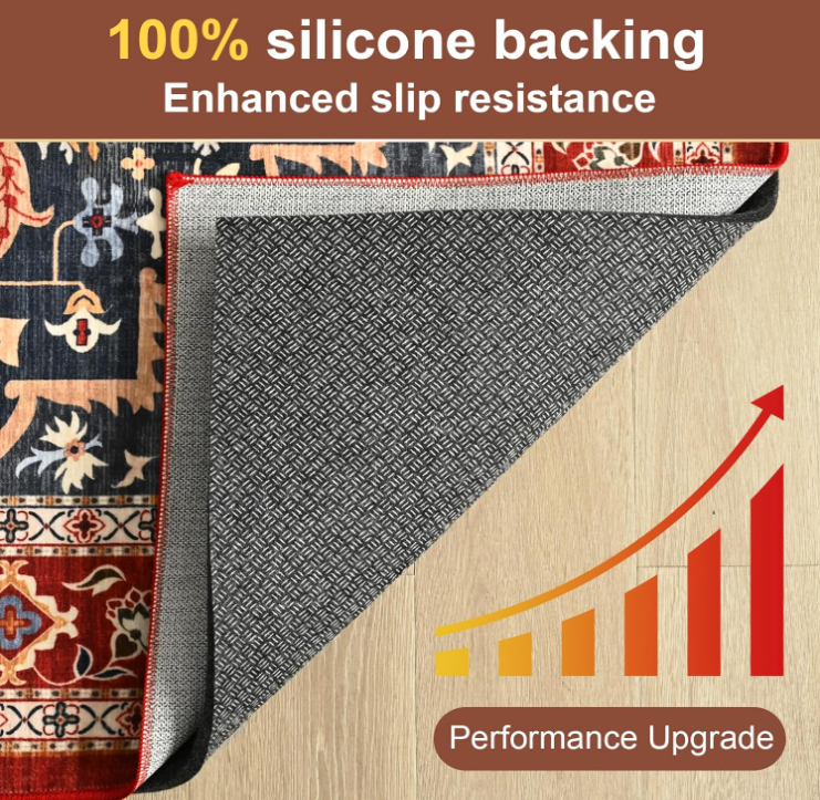 Terrug Non Slip Rug Pad 1/4 inch Thick Felt and Silicone Backing, Dual Surface Cushion Rug Gripper for Hardwood Floors, Carpet Liner Keep Rugs in Place, Anti Skid Mat for Under Area Rug