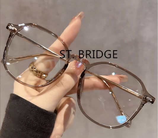 ST. BRIDGE  Blue Light Blocking Glasses Women Men Computer Eyeglasses,Fashion Round Transparent Anti Blue Light Glasses with Anti Eyestrain & UV Glare for Gaming