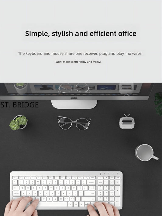 ST. BRIDGE  Wireless keyboard for connecting to both laptops and desktop computers, suitable for general office typing with silent function.