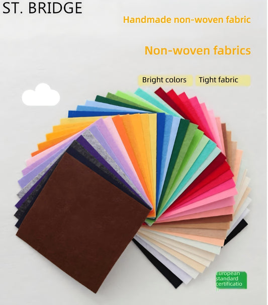 ST. BRIDGE  Felt Sheets for Crafts, 40 Pcs DIY Craft Felt, 1 mm Thick Non-Woven Felt Squares, Stiff Felt Sheets for School Projects, Decoration, 40 Assorted Colors (10*10cm)