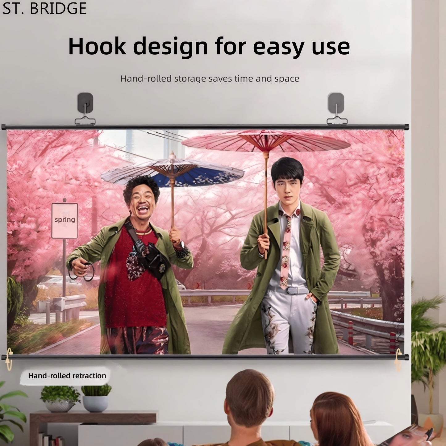 ST. BRIDGE Projection screen 120 inches - Indoor and outdoor projection screens for movies or office presentations
