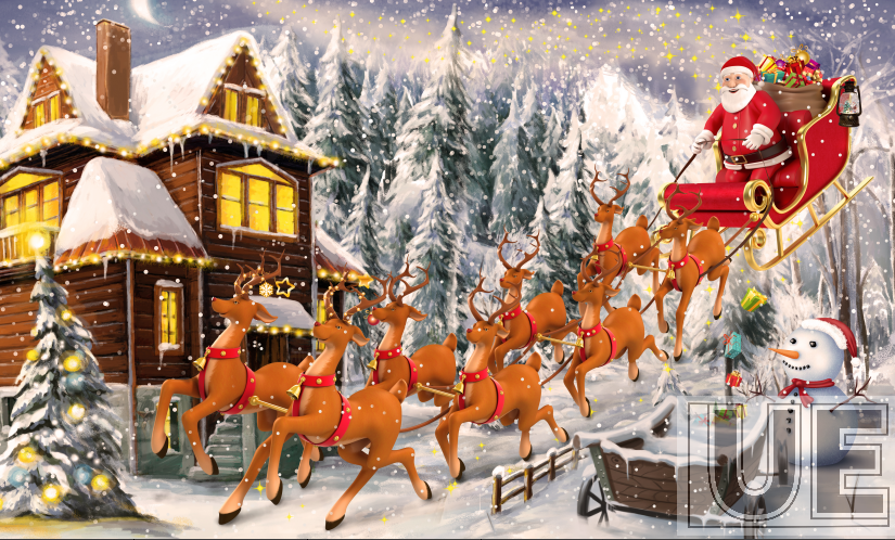 The deer Santa Claus
