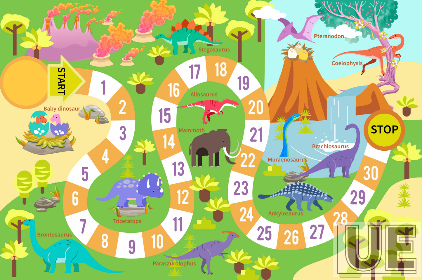 Dinosaur Fun Digital Carpet